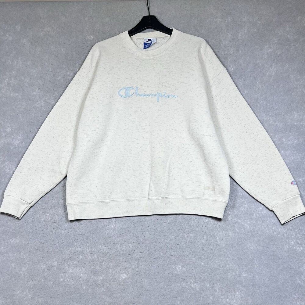 Vintage 90's Champion Sweatshirt Mens Size X-Large Beige Crewneck Made in USA
